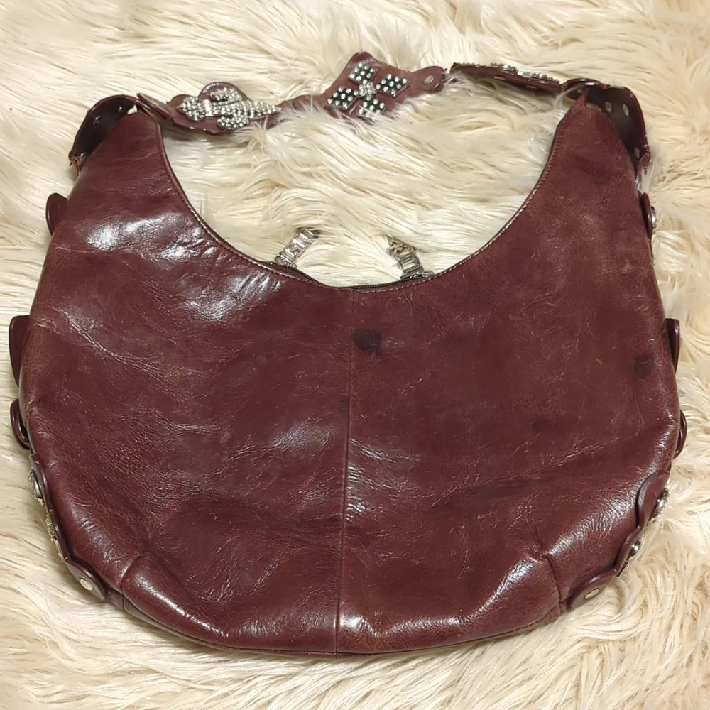 Charm and Luck brown leather shoulder bag - Picture 6 of 15
